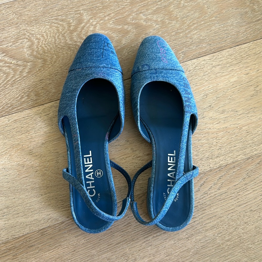 Chanel Denim Slingbacks size 37